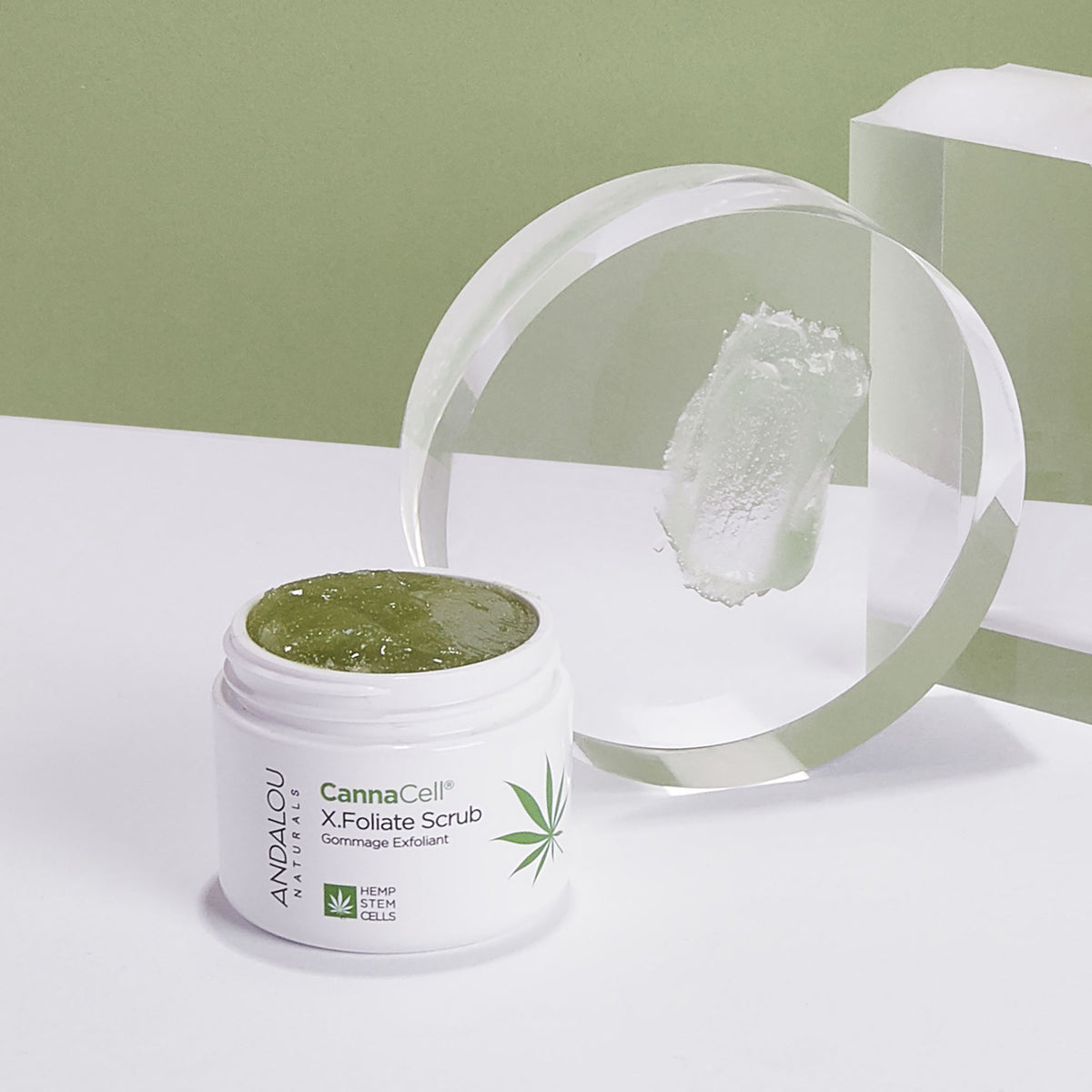 open jar of CannaCell X.Foliate Scrub