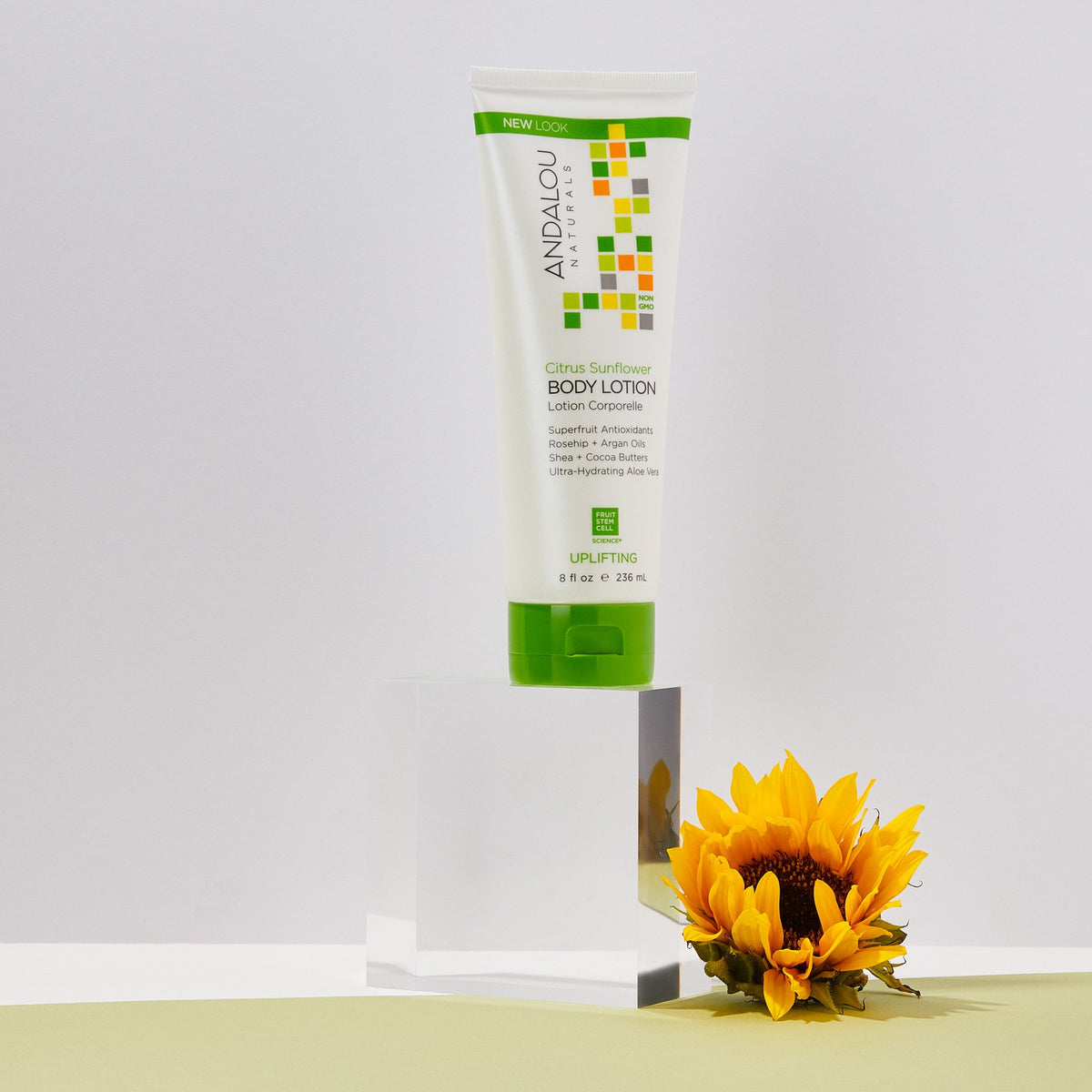 Citrus Sunflower Uplifting Body Lotion with a sunflower