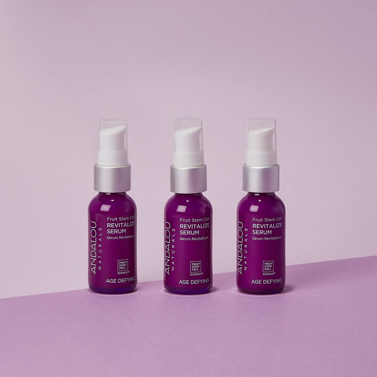 Age Defying Fruit Stem Cell Revitalize Serum bottles